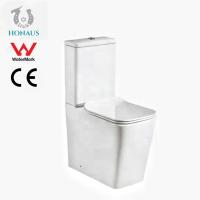 Quality European CE Square Close Coupled Toilet Rimless Water Closet 645*370*850mm for sale
