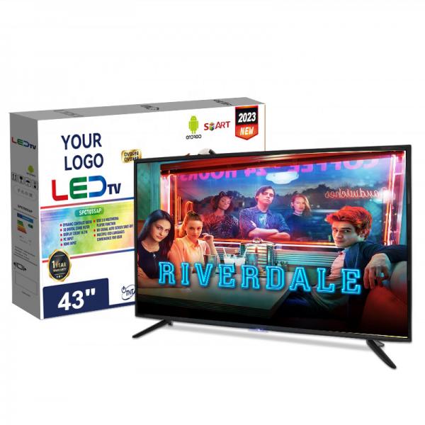 Quality Manufacturer Smart Display 43 Inch TV Television 24 32 40 43 50 55 65 Inch LED TV with Android TV Stands for sale