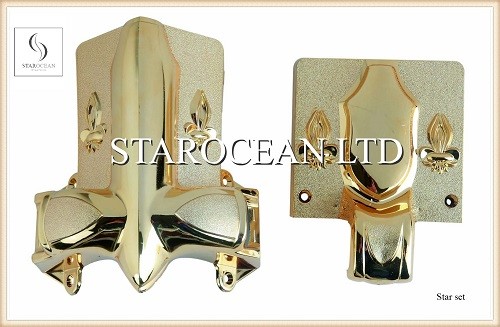 Quality Plastic Casket Corner Coffin Decoration Star Set Style With 66cm Short Steel Bars for sale