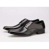 China Cow Leather Upper Lace Up Derby Shoes , Flat Heel Soft Mens Black Formal Shoes factory