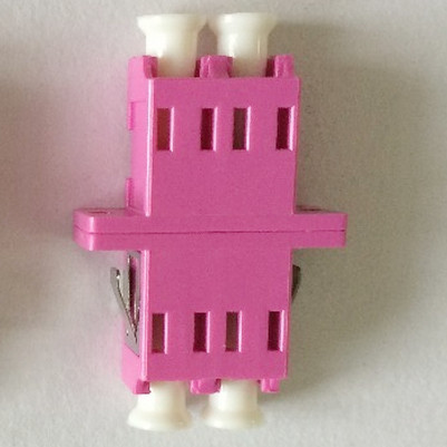 Quality Pink color SC type 10G OM4 LC Duplex Pink plastic Fiber Optic Adapter,low insertion loss for sale