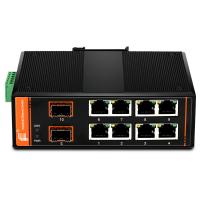 China Gigabit Ethernet Unmanaged Industrial Switch , 8x10/100Base-TX + 2x1000Base-FX SFP factory