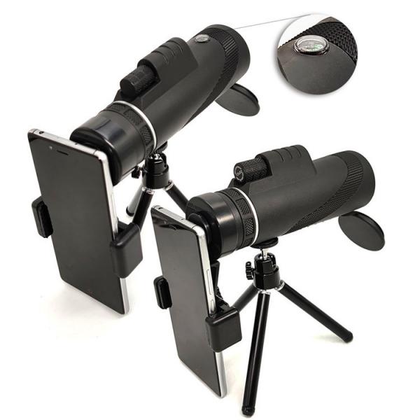 Quality FMC BAK4 Prism 12X42 High Power Mobile Phone Telescope Eco-Friendly With Compass for sale