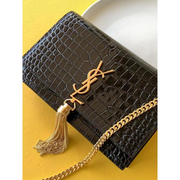 Quality Calfskin YSL Black Bag Gold Chain Kate Small Tassel for sale