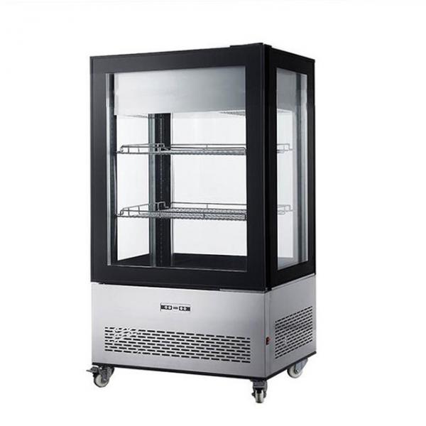 Quality Four Side Commercial Glass Door Freezer 350L Ventilated Cooling for sale