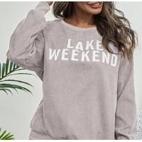 China Casual Printed Crew Neck Sweatshirts Embroidered Women Pullover Sweatshirt factory