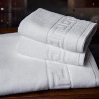 China hotel supplies 100% cotton custom white jacquard hotel towel sets with logo factory