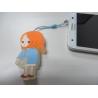 China Custom 2d/3d Soft PVC Cartoon Figures Shape With Durable Elastic Lanyard For Mobile Phone Accessories factory