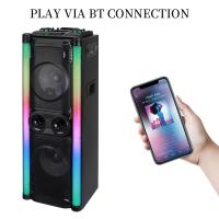 China Super Bass LED Party Bluetooth Speaker Box Powerful Sound Double 10 Inch factory