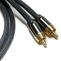 Quality RCA Digital Audio Cable 3.5MM Knit nylon Rope Plated Aluminum Alloy Shell Golden for sale