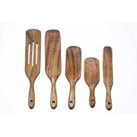 Quality Wooden Bamboo Spurtles Kitchen Tools Utensils Set Of 5pcs for sale