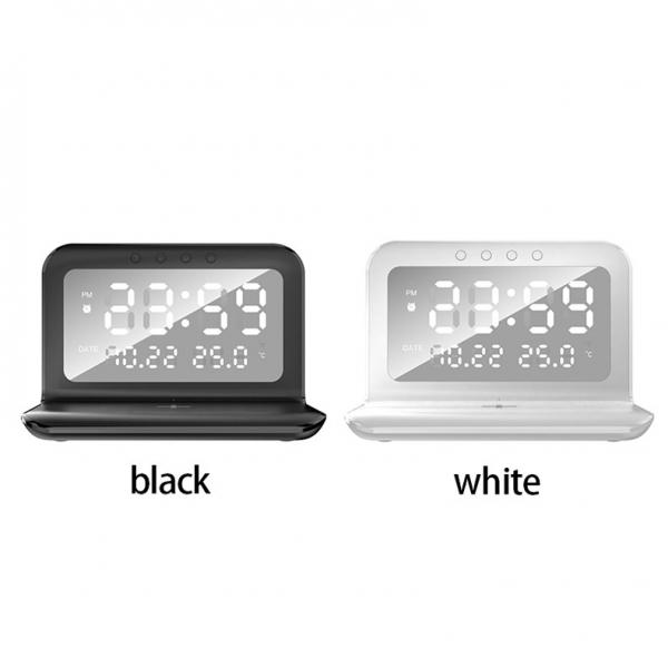 Quality Custom Logo Wireless Phone Charger Clock , LED  Digital Clock With Charging Pad for sale