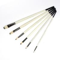 China Filbert Shaped Acrylic Painting Brush 6Pcs Natural Bristle Artist Paint Brush factory