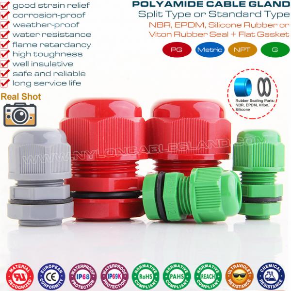 Quality Plastic IP68 Waterproof Cable Glands Electrical Joints Connectors with Integral Metric Thread for sale