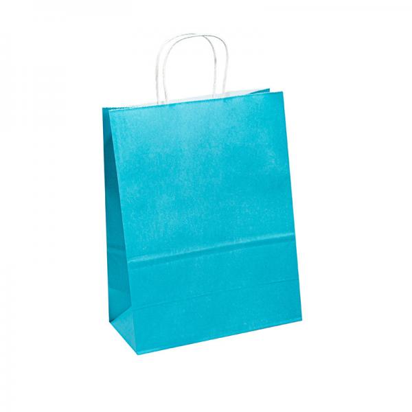 Quality Matt Blue Paper Garment Bags , Recycled Paper Shopping Bags With Twisted Rope Handle for sale