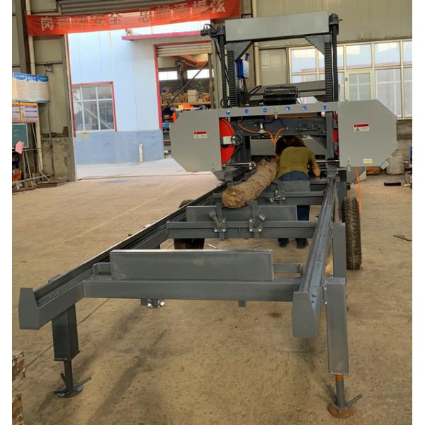 Quality MJ1000D horizontal diesel log portable band sawmill for log with mobile trailer for sale