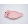 China Pink Solid Color Ceramic Serving Platter Flamingo 3D Candy Plate Stoneware Dolomite factory