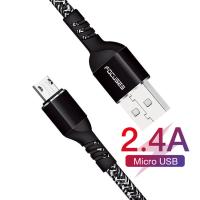 China 2.4A 6ft Micro USB Data Transfer Cable For Android Phone factory