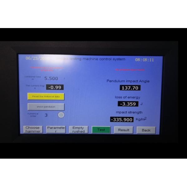Quality Touch Screen Charpy Impact Test Equipment , 150° Raising Angle Pendulum Impact for sale