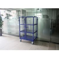 Quality 3 Tiers Steel Foldable Wire Mesh Cage , Mobile Storage Cages For Logistics for sale