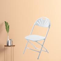 China Multi Purpose Outdoor Folding Chairs Round Back White Color PP Resin Plastic Steel factory