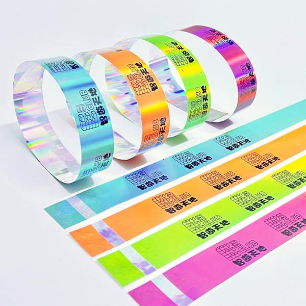 Quality Disposable Colorful Paper Wristbands , Music Festival Tyvek Wristbands for sale