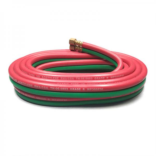 Quality 1/4''X 25 Ft Oxygen - Acetylene Grade R Hose , Twin Line Welding Hose Red / Green for sale