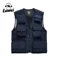 China Tactical Custom Utility Outdoor Fishing Sleeveless Lightweight Utility Knit Waistcoat Men Multi Pocket Vest for Workout factory