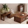 China Classic Living Room Furniture Sets / Wall Unit Coffee Table Walnut Color factory