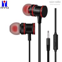 China Black Stereo Metal Wired Earphones Super Bass Headphone factory