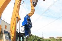 China HT 40Ton vibro hammer in excavator with extend boom and arm driving 18m sheet pile factory