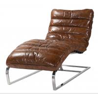 China Metal Frame Retro Leather Sling Lounge Chair For Bedroom office factory