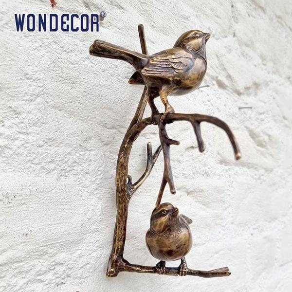 Quality Life Size Bird Sparrow Metal Wall Art Sculpture Bronze Copper Decoration Smooth for sale