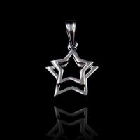 China two stars shape silver pendant jewelry / dancing Non fixed pendant factory