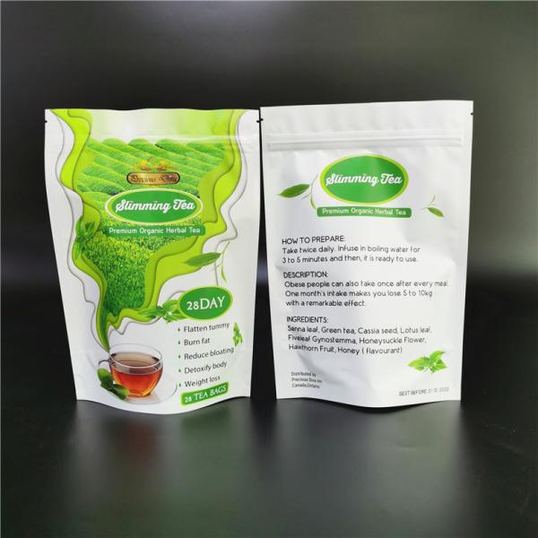 Quality Digital Printing Stand Up  Pouches Empty Tea Packaging Bag Green Diet Tea Mylar Bags for sale
