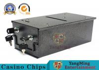 China Metallic Iron Material Casino Lockable Cash Box With Two Locks For Tip And Chip Storage factory