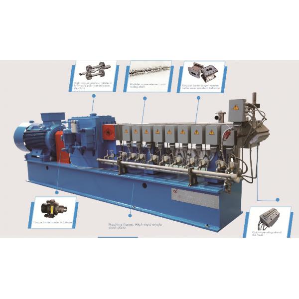 Quality 28 - 80mm Dia Counter Rotating Twin Screw Extruder Machine 45 - 750KW Motor for sale