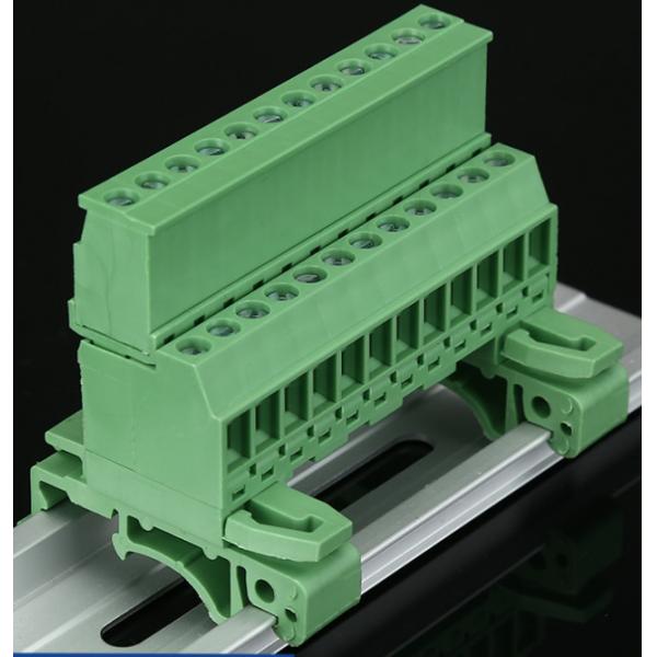 Quality RD 2EDGUVK 5.08MM 2P-24P 300V 15A green color brass terminal block use in DIN rail for sale
