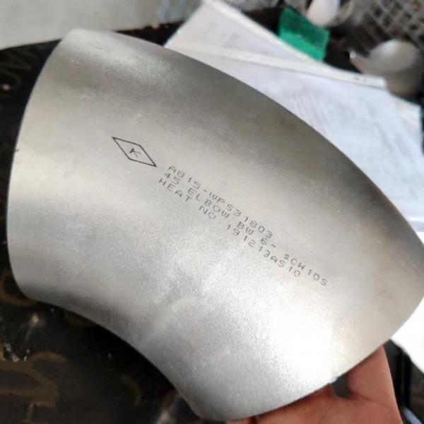 Quality BW 45 Degree Long Radius Elbow WP UNS S31803 Duplex Stainless Steel Butt Weld for sale
