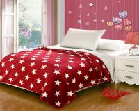 China Red Five Pointed Star Flannel Fleece Blanket With Customized Designs factory