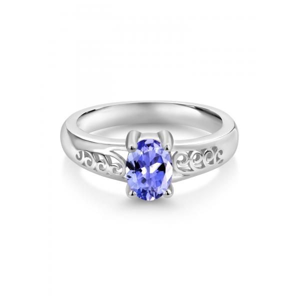 Quality 0.25 Carat Tanzanite 0.925 Sterling Silver Ring Jewelry with White CZ – Gemstone Rings with Hypoallergenic for sale