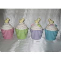 China Fashionable Ceramic Kitchen Canisters Hand Painted Easter Cupcake Trinket Box factory