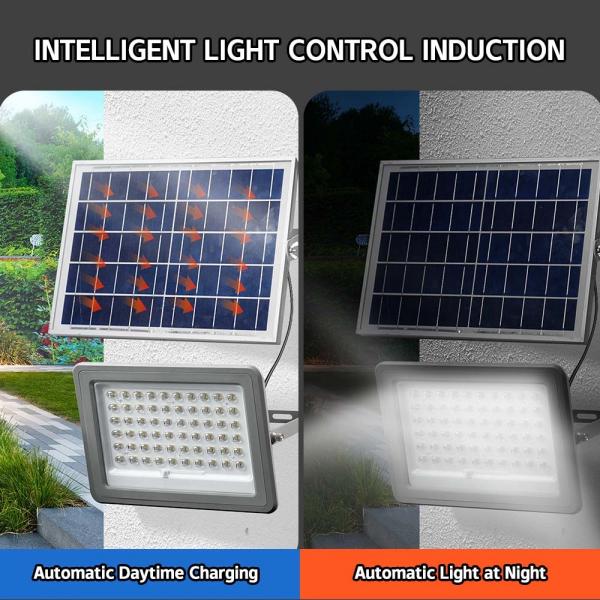 Quality IP65 Solar Powered LED Outdoor Lights 100W 6000K LED Flood Light for sale