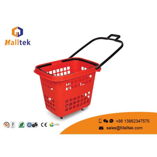 Quality New PP Collapsible Plastic Shopping Trolley Baskets Durable Easy Carrying for sale