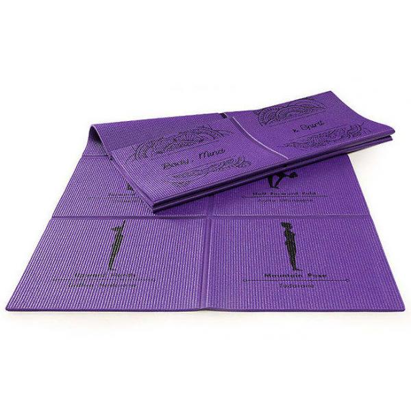 Quality Light Foldable Fitness Exercise Mat Printed PVC Yoga Mat Kit With Poses for sale