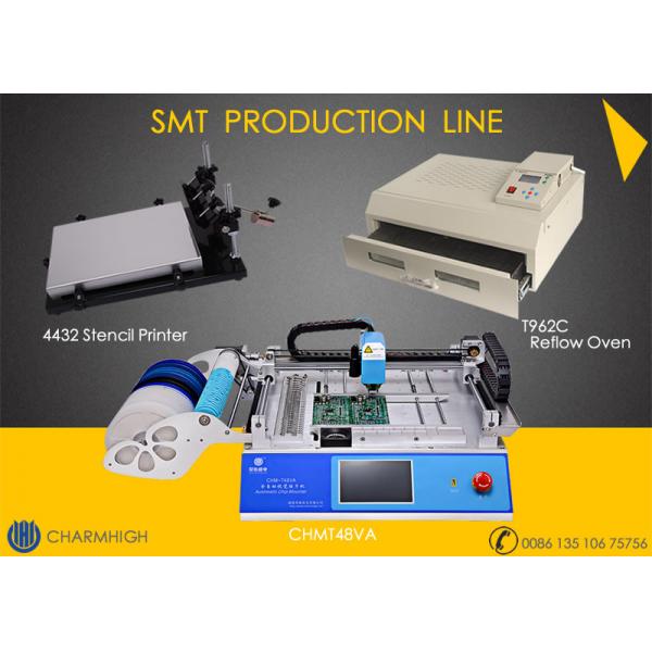 Quality 29 Feeders CHMT48VA + Stencil Printer + Reflow Oven T962C SMT Production Line , Prototype Batch production for sale