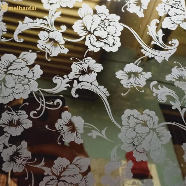 Quality 1.2 Mm Etched Stainless Steel Sheet Flower Pattern With Laser PVC Film for sale