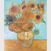 China Hand Painted Van Gogh Oil Reproduction, Vincent Sunflowers Still Life Oil Paintings factory