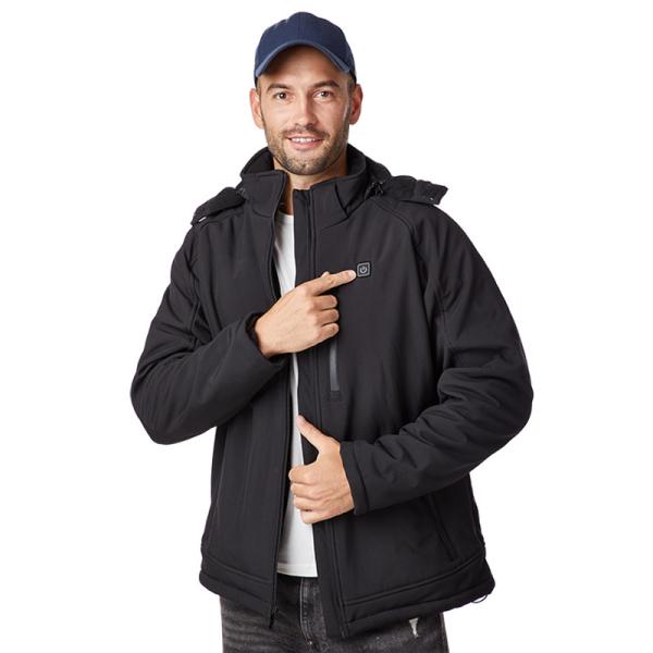 Quality Washable Electric Winter Coats For Men Windproof Polyester Cotton for sale