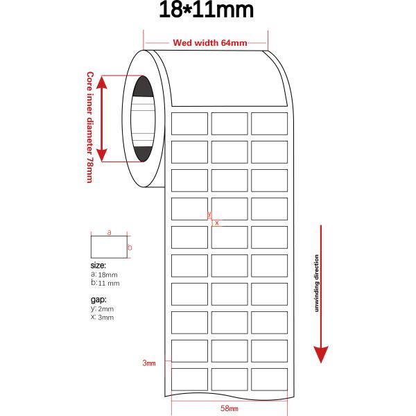 Quality 18mmx11mm 2mil White Gloss Polyimide Thermal Transfer Label for sale